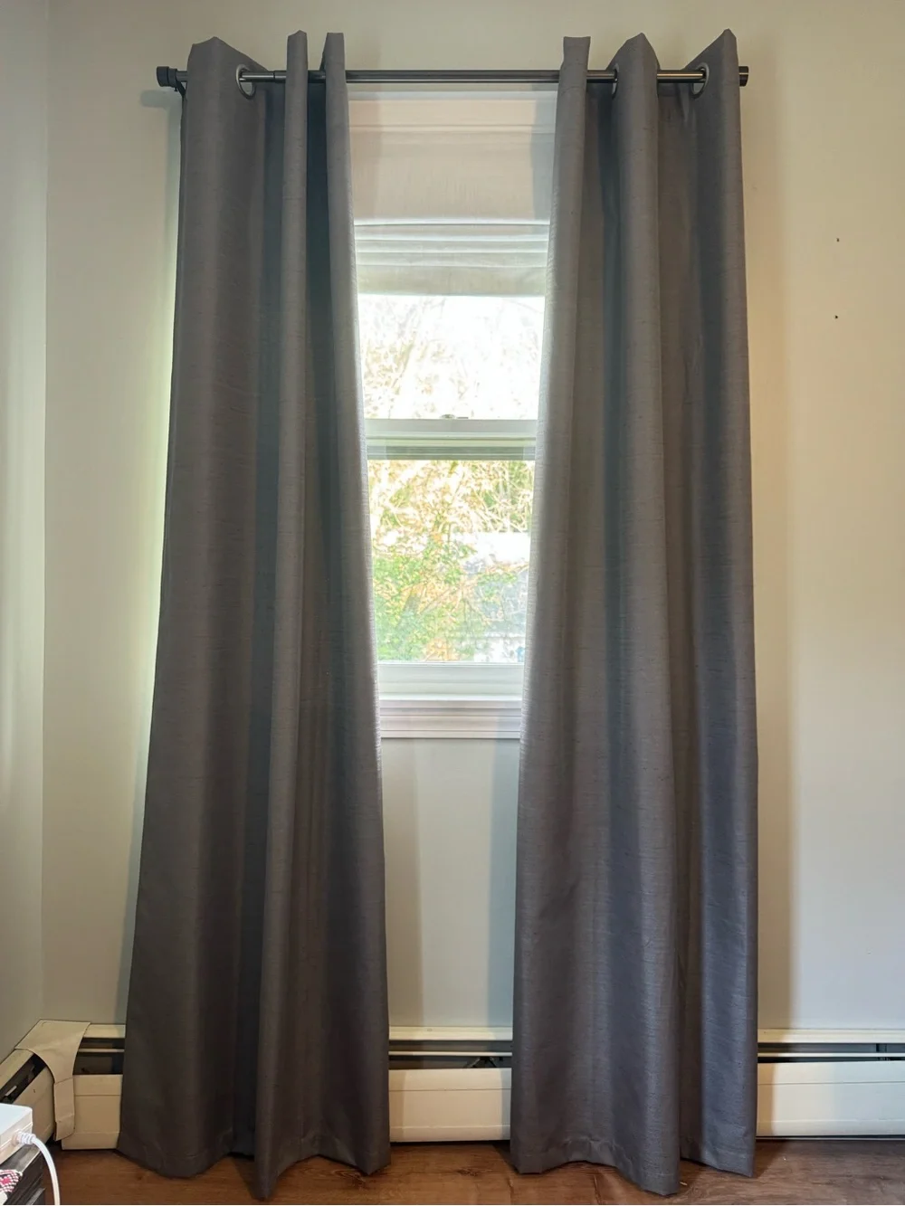 EUC - 6 Panels of Classic Gray Grommet Top Blackout Curtains